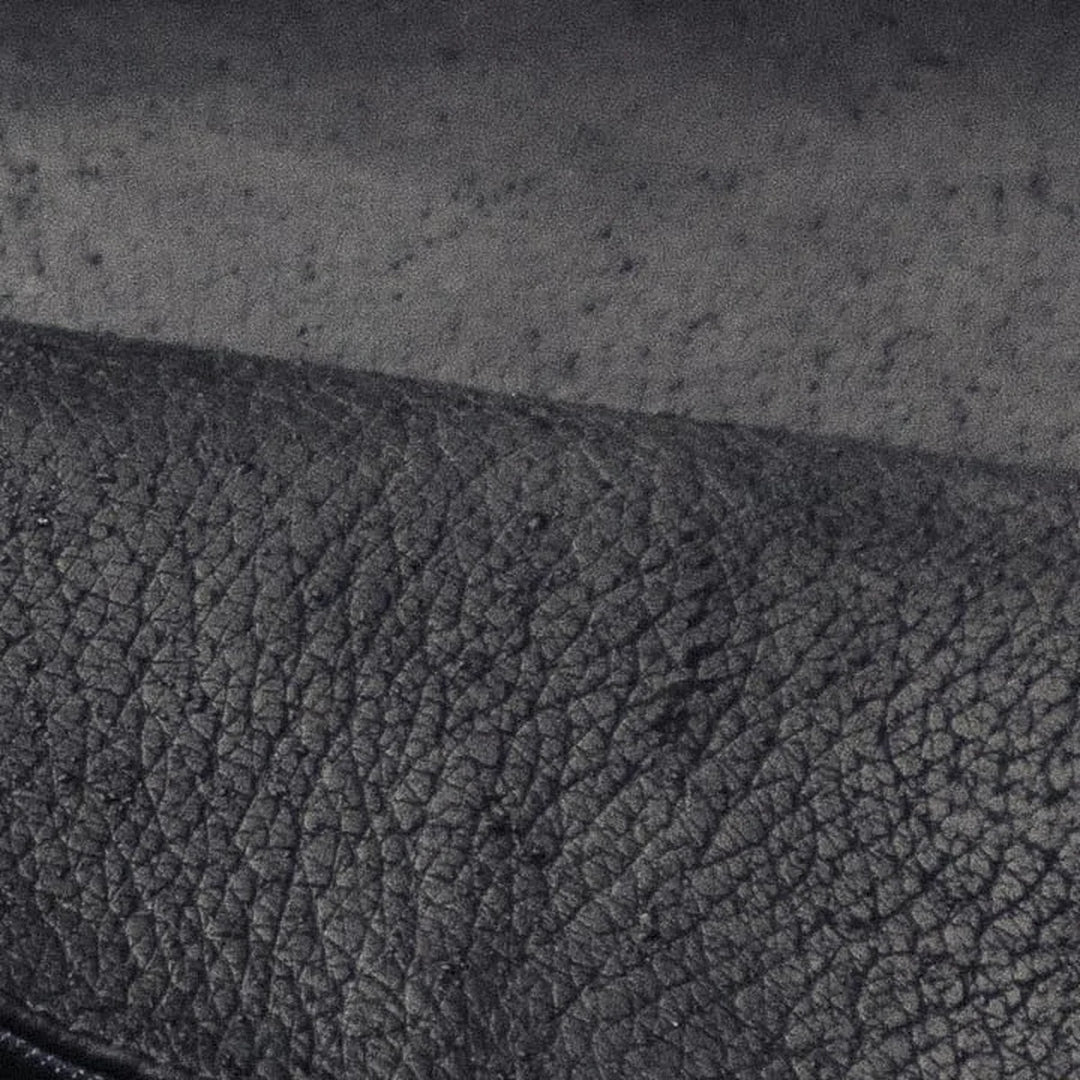 Close-up of textured black leather surface