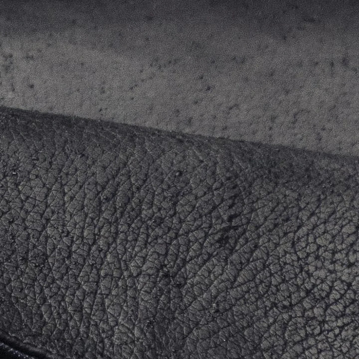Close-up of textured black leather surface