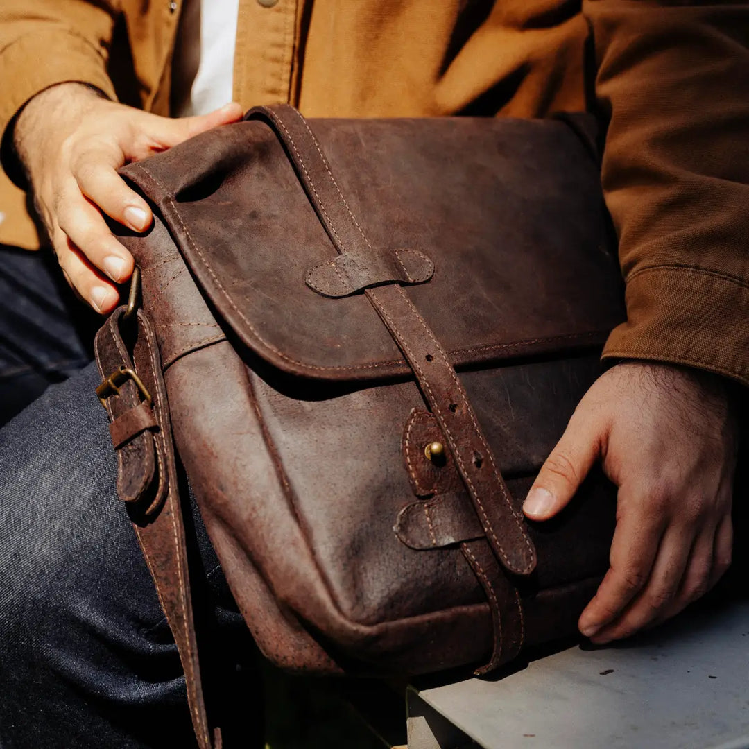 Wild Boar Leather Messenger Bag