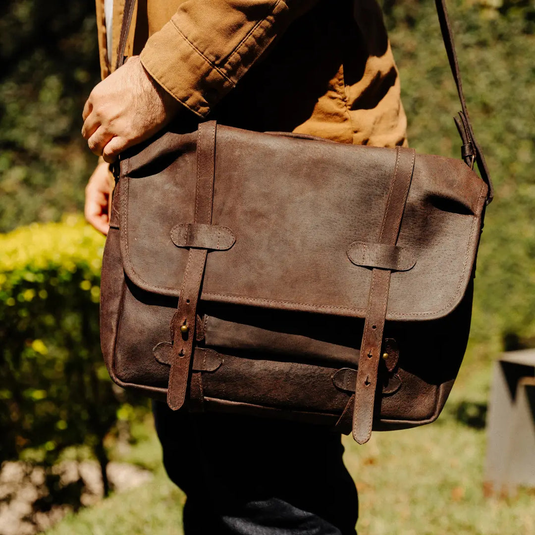 Wild Boar Leather Messenger Bag