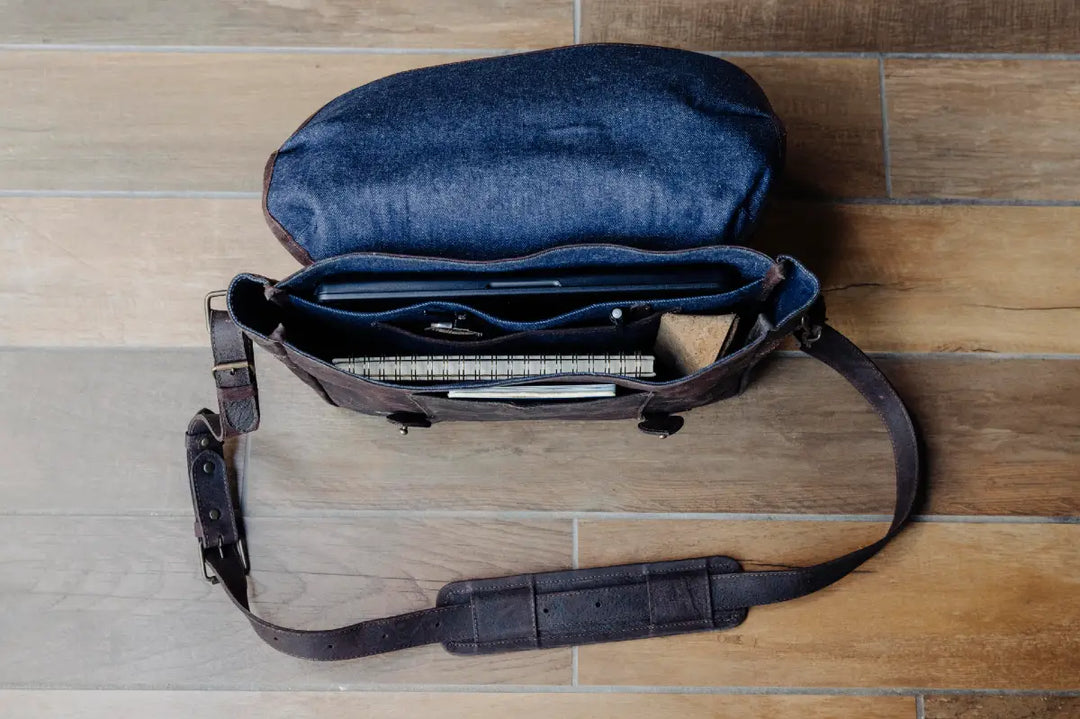 Wild Boar Leather Messenger Bag